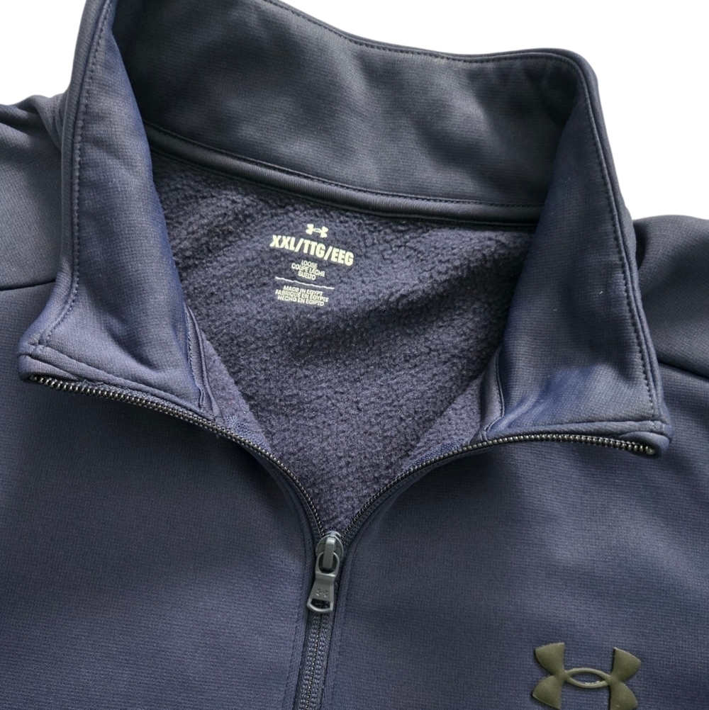 Under Amour Navy Fleece Quarter Zip XXL - Picture 3 of 5